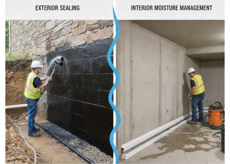 Different Foundation Waterproofing Methods Explained: Interior & Exterior Solutions