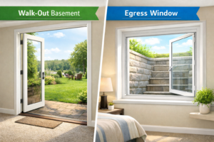 basement and egress window construction