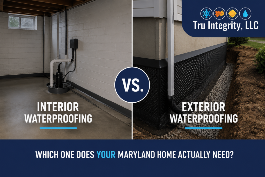 interior vs exterior waterproofing