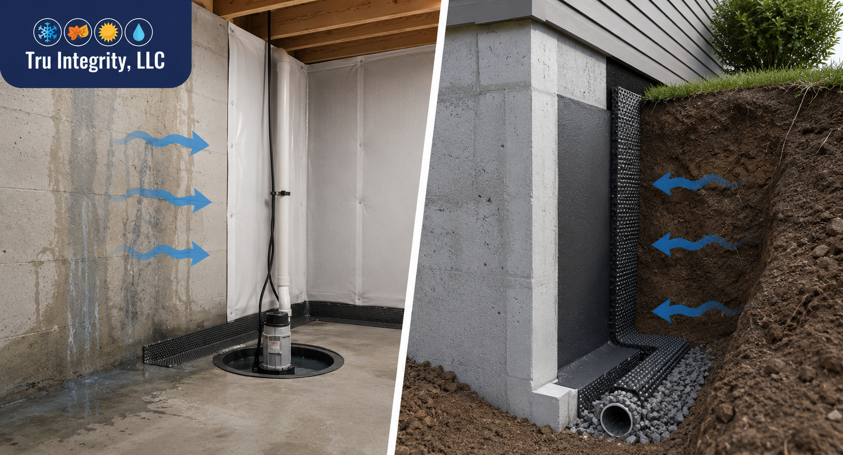 Basement Waterproofing Inside vs. Outside